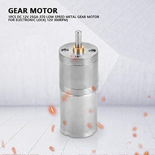 DC Drive Motor, 25mm DC 12V 25V GA-370 Low Speed Metal Gear Motor voor elektronische vergrendeling (12V 300RPM) 4
