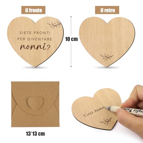 Kaart Aankondiging van zwangerschap aan grootouders Wenskaart van hout Verrassing Zwangerschap Grootouders met Idde envelop Cadeauplaat Word grootouders