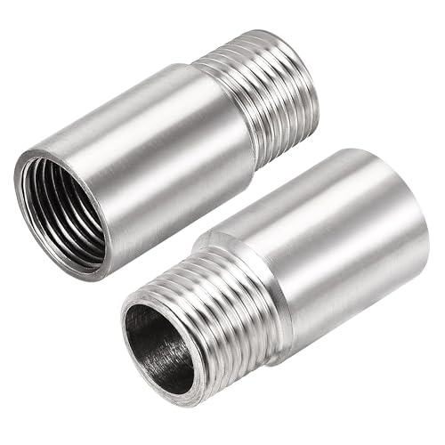 2Pcs Douchekop uitbreiding arm, 50mm Douche arm Extender, 1/2 PT roestvrij staal handheld douchepijp hoofd uitbreiding Ronde Pijp voor badkamer accessoire