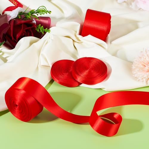 36,58m Dubbelzijdige Polyester Lint 6-38mm brede rode Lint Satin Ribbon voor bruiloft Haar School Kerstuitnodigingen Boeketten Geschenkdoos 3