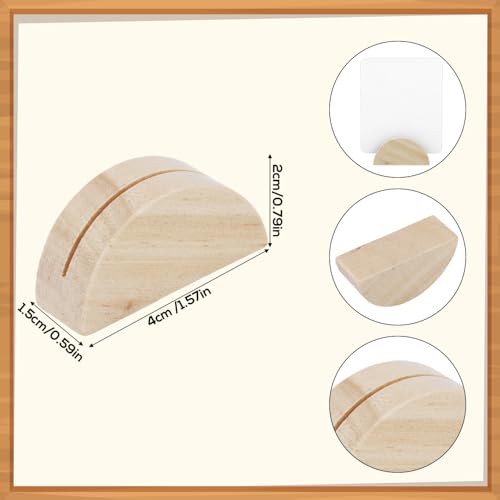 30 st. Tabelnummer Stands, Hemisphere houten naamkaarthouder voor foto's Naamkaarten Menu Herbruikbaar Tafelbordhouders voor bruiloften Restaurants Banketten Verjaardagsfeesten (Wood Color)