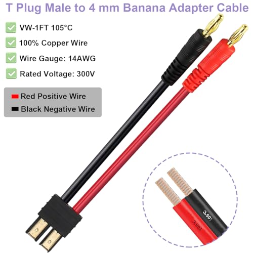 3st 4mm Banaan voor TRX Plug Adapter Plug, voor TRX Plug tot 4mm Banana Plug Adapter, Laadkabel, Batterij voor Lipo Batterij, RC Speelgoed 4