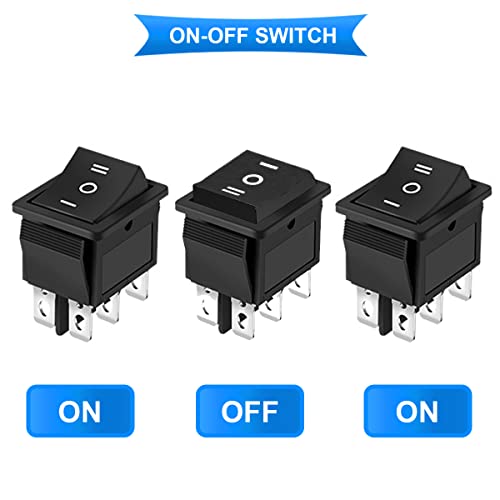 3 stuks Rocker Switch AC 16A/250V 20A/125V DPDT Aan/uit/op de Mini Drukknop 3 Kleuren (zwart/rood/groen) 6 Pole 3 Positie LED Rocker Switch 5