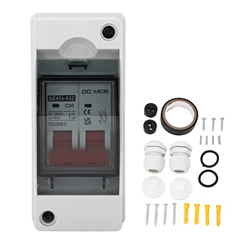 DC Circuit Breaker 2P 50A Miniature Isolator Switch IP65 Waterproof Solar Power PV 1000V voor 6 tot 8.7mm Diameter 7 tot 5 AWG-kabels