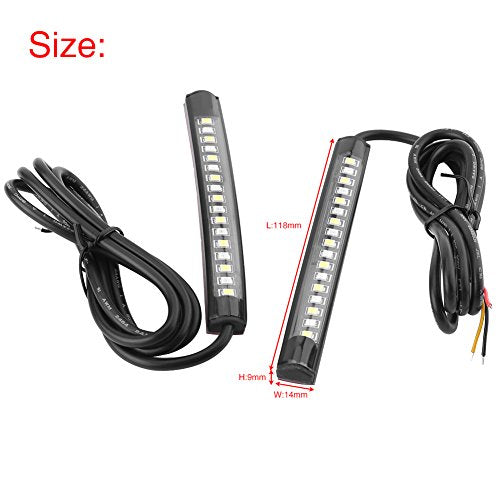2 x 12V 17 SMD Universele flexibele auto LED Strip verlichting, autorem licht Turn Signal Light Strip Interieur voor motorfiets ATV auto RV Zijlichten 3