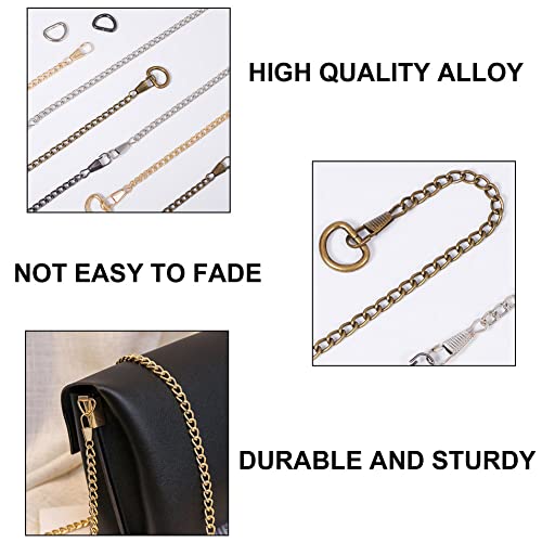 8 stuks tas ketting riemen ijzer Flat handtas kettingen vervanging met metalen sluitingen D ringen voor crossbody schoudertas tas tas koppeling 4 kleuren 3