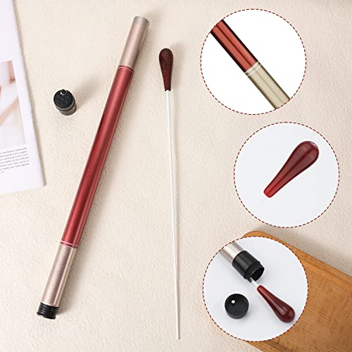 Dirigent Stick with Stick Case, 38cm Long Concert Stick Orchestra Stick Music Conducting Rod with Rosewood Handle for Orchestra Concert Band Music Performance 4