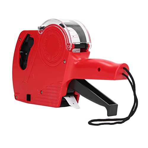 Rood 8 digit prijs pistoolkit, handmatige etikettering machine, prijs marker gereedschap met reserve inkt (rood) 5