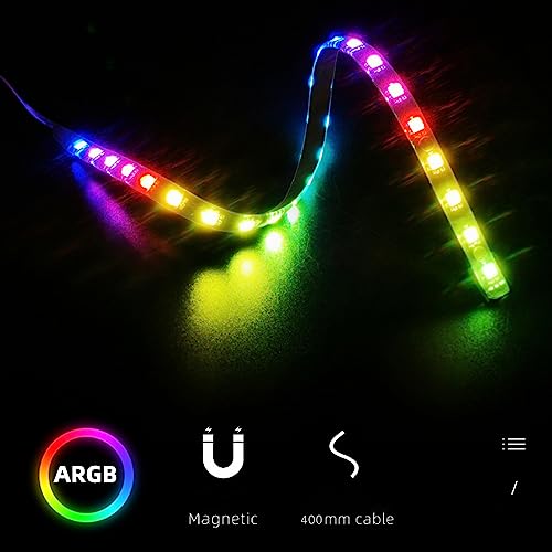 Magnetische LED Strips voor PC, 15,7" 5V adresseerbare RGB LED Light Bars, PC Housing Lights voor Aura SYNC, licht synchroniseren met 365 lichteffectmodi, Gifts voor 3