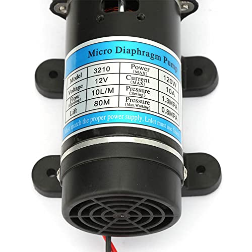 120W Elektrische waterpomp, 10L/M, zelfafzuigende diafragmapomp met overstroombescherming voor drukwasmachine, tuinbesproeiing, vulmachine (12V/24V) (12V 3210YD-120FS) 5