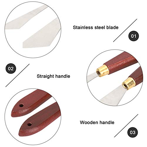 Set van 4 Stainless Steel Pallet Messen voor Artiesten, Schilderen, Spatula's, Palet Messen, Mixing Scrapers voor Olieverf, Acryl Mixing, 4 stuks