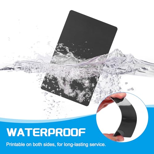 Lege PVC Kaarten, 20 Pack Inkjet Plastic ID-kaart CR80 30 MIL Witte afdrukbare visitekaartjes, waterdichte dubbele zijde afdrukken voor foto-ID Badge Inkjet Printers Mat, zwart 4