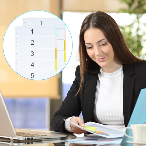 Karton A4 Tabs, 10 stuks, A4 Binder Tabs, Recycling Binder, DIN A4, Brede 11 gaten Geperforeerd, 10 Tabs, Scheiding Tabs, 1-10 School, Office, Home, 150 g/m2 (10 stuks) 4