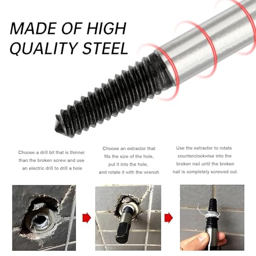 Schroevendraaier Set van 5 Professional Left Turner Set Linkerborstel Gereedschap Schroef Verwijderaar met Transparante Plastic Doos Schroef Extractor voor Beschadigde Schroeven en Buizen 4