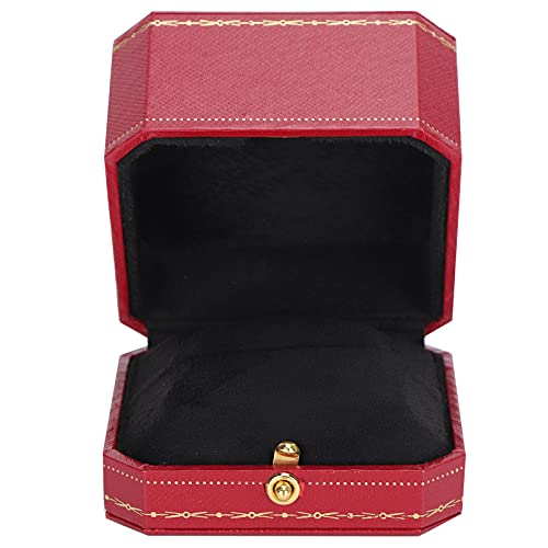 Ring Geschenkdoos, Exquise Storage Display, Elegante Single Ring Pouch voor bruiloft (Red Single Ring Box)