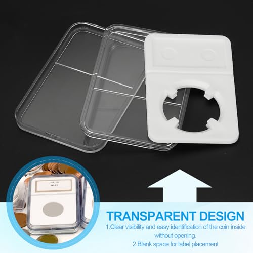19mm Coin Lab Display Holder, 5 stuks Clear Coin Case Opbergvak Plastic Four Point Box voor Coin Collection Organiseren Bescherming 4
