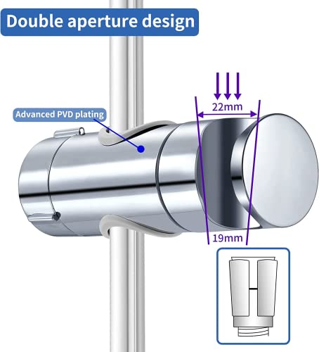Universele hand douchehouder, verstelbaar, 90 graden flexibel draaibaar, douchehouder voor schuifhouder 19-25 mm buitendiameter, ABS Plastic, Chrome Plated 4