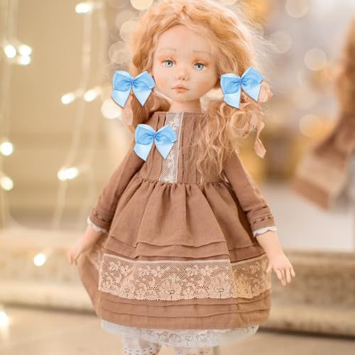 100 stuks Kleine Bows voor ambachten, Mini Blue Satin Ribbon Bows Floral Appliques DIY Craft Pre-tied Wrap Bow voor het naaien Scrapbooking bruiloft geschenk 4