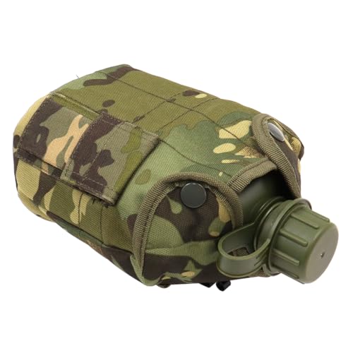 Sea Army Waterfles set Militair Water Kantine Camping Kantine Kit met 1L Waterfles Opvouwbare aluminium Militaire Kantine met handvat Opbergzak 4