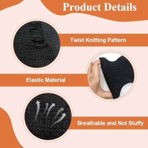 Beenwarmers voor vrouwen, 1 paar lange gebreide zwarte speciale benen warm water Warmers haken winter vrouwen meisjes zwart een maat, zwart 5