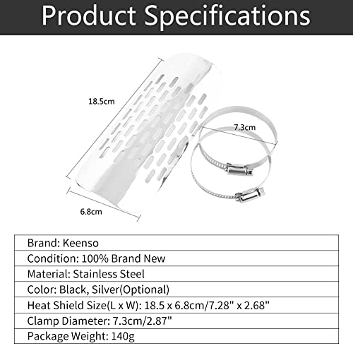 Universele metalen uitlaat hitteschild Automotive, Motorfiets Motorfiets Uitlaatbuis Heat Shield Heat Insulation Cover Heel Guard Heat Protection (Zilver) Heat Shields/Covers