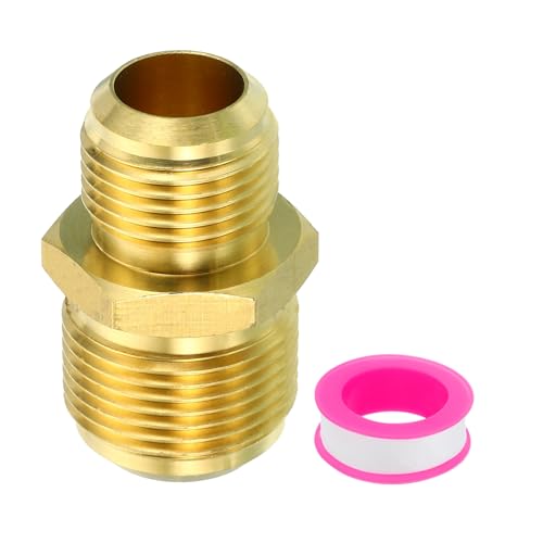 5/8 Inch Male Flare x 3/4 Inch Male Flare Connector, SAE 45 Degree Flare Brass Adapter Reduction Union Tube Koppelen Flare Pipe Fitting voor Air Gas Line Koeling HVAC