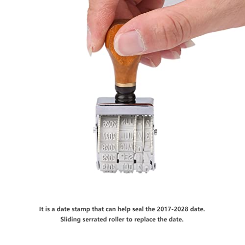 Houten handvat en Base Roller Datum Stempel,Stamp voor DIY Craft Cards Maken Planner Scrapbooking 5