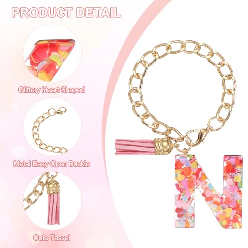 Brief Charm voor Stanley Cup, leuke eerste N Charm Accessoires voor Stanley Tumbler Handle Keychain Gepersonaliseerde Charm voor vrouwen, Roze 3