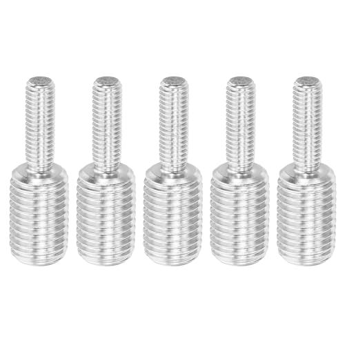 M8 x M16 x 50 Dubbele Threaded Bolts, 5st Roestvrij staal 304 Thread Reducer Adapter voor meubels, lengte 51m m