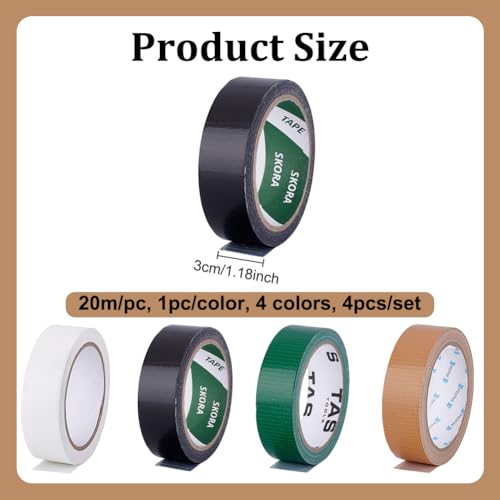 4 rolstoffen plakband, 3 cm, voor reparaties, matten,reedschap, apparatuur, knopselprojecten, 20 m/rol