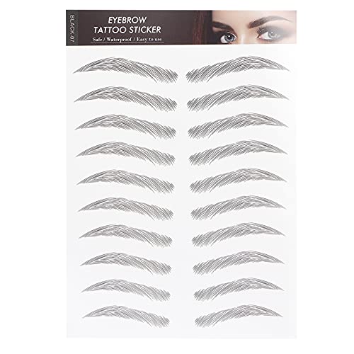 6D Eyebrow Tattoo Sticker Professional Waterproof Eyebrow Transfer Sticker Eyebrow Makeup Tool voor vrouwen en meisjes (zwart)(BLACK-07)