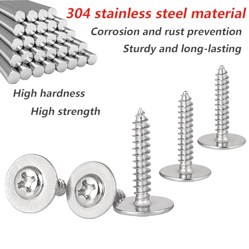 Verpakking van 25 houtschroeven, M2.6x8x8mm Zelftappende Schroeven, Roestvrij stalen Phillips Lenskop Schroeven voor Plastic, Hout 5