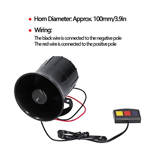 Car Alarm Horn 12V 30W 105db Autohupe 3 Töne Notwarnalarm sirene voor auto brommers, zwart, mode 4