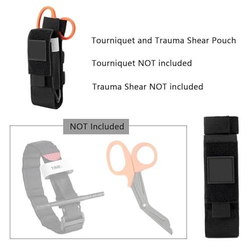 Tourniquet Bag 15 x 5 cm, 2-in-1, Portable Waterproof Polyester Schaartas met riemhouder, Gear Case, Survival Gear voor buiten Noodwandelen