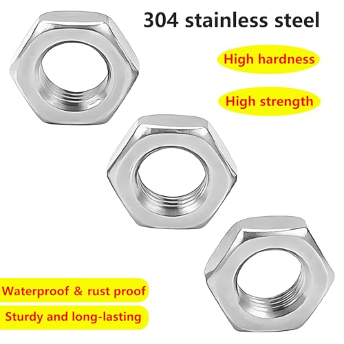 Zeshoekmoeren M6 roestvrij staal, 30 stuks voor schroefdraadschroeven en schroefdraadstangen 3
