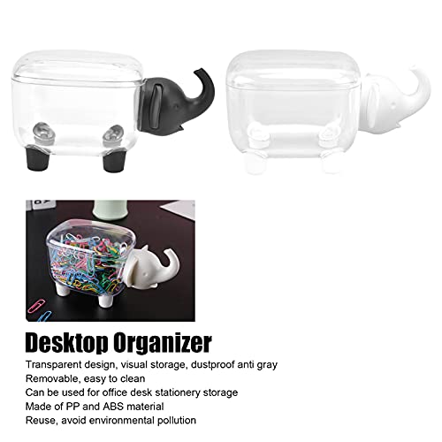 2 st katoenen doekje opbergdoos, mini transparant stofdicht verwijderbare olifant vorm opslag desktop container 5