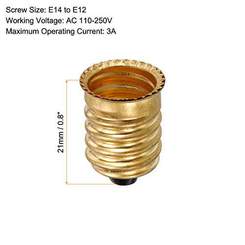 4 Packs E14 to E12 Adapter Converter Lamp Past Europees Pedestal (E14) op Candelabscrew (E12) Reducer Light Bulb Fitting Gold