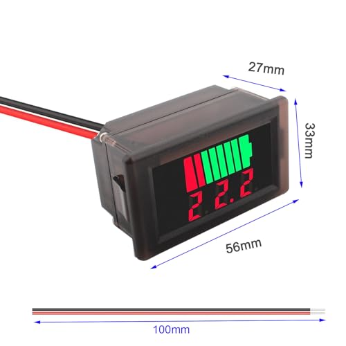 2 st. Auto Marine Motorcycle LED Digitale Voltmeter Spanningsmeter Batterijindicator 12V-60V (rood)