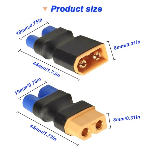 XT60 naar EC3 Adapter, EC3 Plug naar XT60 Bus en EC3 Bus naar XT60 Plug voor RC FPV Drone Car Lipo NiMH Charger ESC (4PCS)