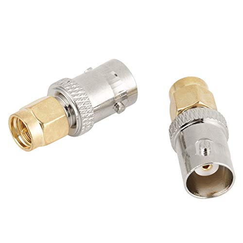 2Pcs BNC Vrouw naar SMA Mannelijke RF Connector Coaxiale Adapter Test Converter, brede bandbreedte, hoge betrouwbaarheid, lange levensduur met PTFE-isolatie, 50Ω