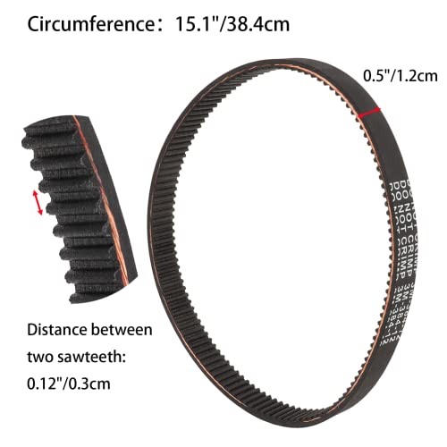 3M-384-12 Versterkte Clutch Drive Belt, Yuecoom Premium Starter Generator Belt Vervanging Gesynchroniseerde Drive Belt Motorfiets Accessoires (zwart)