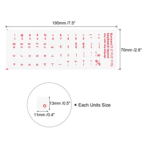 2 stuks Korean Keyboard Stickers PC Keyboard Stickers Heldere achtergrond met rode letters voor Computer Laptop Notebook Bureau