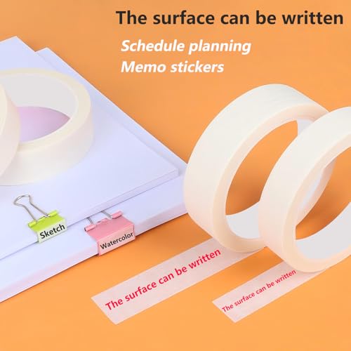 2 Rolls Masking Tape Painting, 10mm x 50m Masking Tape, Painting Tape, Masking Tape, voor schilderen, renovaties, ambachten, wit 4