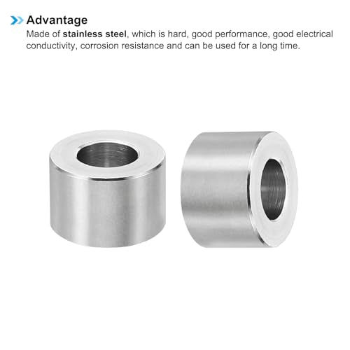 M6 Stainless Steel Standoffs, 10st Metaal Standoffs Roestvrij staal 6.2mm ID x 12mm OD x 8mm L Spacer Schroefspacer Ronde voor 1/4" of M6 Schroefbout 4