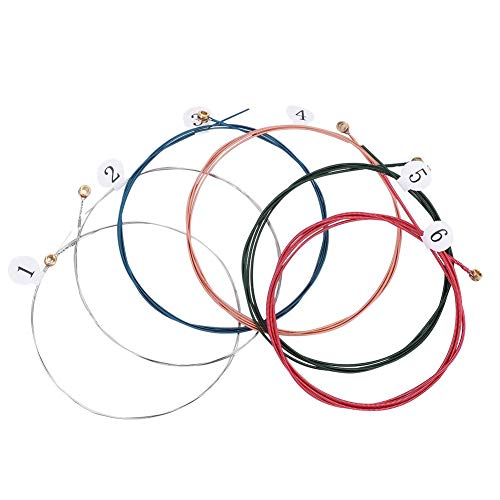 6 stuks Gitarre Saiten, 5 Farben Fosfor Bronze Akustic Gitarre Saiten Ersatz f ̈1r die meisten Gitarre 3