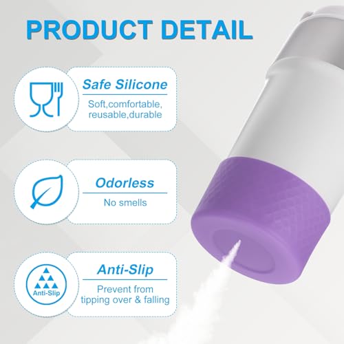 Siliconen Waterfles Boat, 2 stuks 7,5cm Waterfles Beschermende Mouwen 12-24oz Anti-slip bodemhoes Mouw Accessoires Beschermer voor Sport Waterflessen, Paars 3
