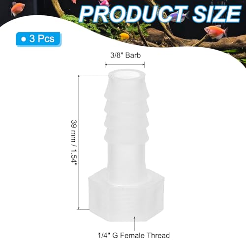 Set van 3 kunststof slangenbarbs, 3/8" Barb x 1/4" G Vrouwelijke Thread Adapter Connector Pijp Fitting voor water vloeibare lucht gas brandstof