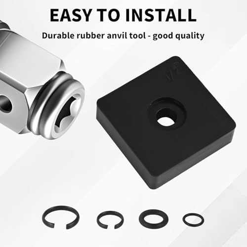41st Set van veerringen 3/8 & 1/2 Inch met O-ringen, Inclusief installatiegereedschap voor aambeeldveren Geschikt voor elektrische en pneumatische slagmoersleutels 3