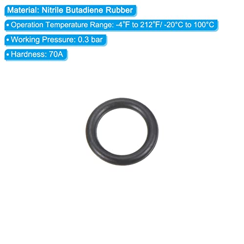 100 st. Nitril Rubber O-ringen 7mm AD 5mm ID 1mm Brede Metrische Seal voor Water Tap Loodgieter Auto Reparatie Zwart 4