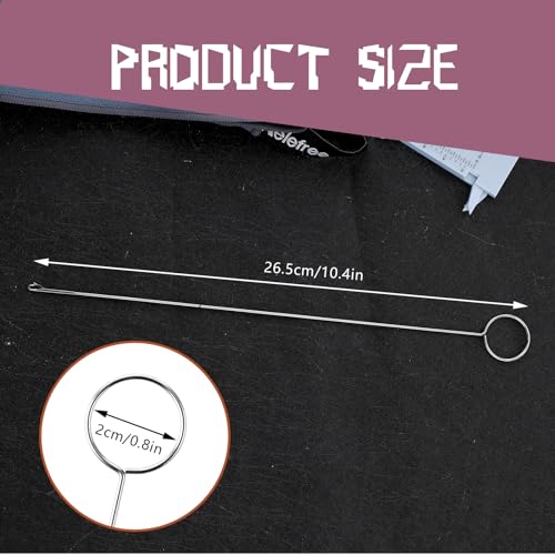 4 stuks Schlaufenwerder-Nadelhaken mit Riegel, Zungen-Häkelwerkzeug, Nähen, Schlaufenwerd-Haken mit Riegel für Stoffschlauchbänder, Gürtel, Streifen, DIY-Strickzubehör, Nähzubehör (26,7 cm)